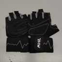 MhIL Workout Gloves for Women Breathable Gym Gloves for Women with Palm Protection and Enhanced Grip Padded Weight Lifting Glove for Women's with Wrist Wraps Support Weightlifting Exercise Cycling (Medium: 7.5 8 / 19.1 20.5 cm, Black and Grey)