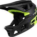 BUCKLOS Full Face MTB Helmet for Adults, ASTM F1952 Downhill Certified Mountain Bike Helmet, CPSC/ CE Safety Standard, Lightweight BMX Racing Helmet with Removable Visor, Black Green L