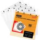 100-Pack 3-Ply Vinyl Sleeves Inner - 12 Inch Vinyl Protective Sleeves LP Album Cover, 3 Layer Anti Static Rice Paper LP Sleeves Protect Your LP Collection (Inner Sleeves-Square)