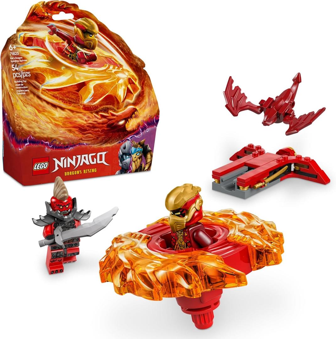 LEGO NINJAGO Kai's Dragon Spinjitzu Spinner - Spinning Blade Battle Building Toy for Kids, Boys and Girls, Ages 6+ - with 2 Minifigures - Gift Idea for Birthdays - 71823