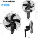 Fanspex 18" Wall Mounted Fan with Auto-oscillation, Timer, Adjust Wind Tilt for Home Garage Workshop Greenhouse Cooling & Air Circulation
