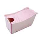 W WEYLAN TEC Freestanding Large Foldable Bath Tub Bathtub for Petite Adult Children Baby Toddler Pink