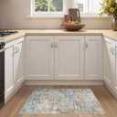 UERMEI 2x3 Entryway Area Rugs: Washable Neutral Abstract Small Rug Door Mat Non-Slip Soft Low Pile Indoor Carpe for Entrance Kitchen Front Door Bathroom Entry Kids Room - Blue Brown