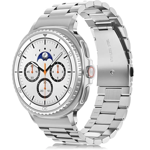 EDIMENS Compatible with Samsung Galaxy Watch 8 Band 40mm 44mm Galaxy Watch 8 Classic 46mm 2025, No Gap Business Stainless Steel Metal Band Strap for Galaxy Watch 8 Men Women, Silver