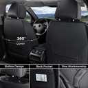 Coverado Automotive Seat Covers, Leather Seat Covers Front Seat, Luxury Car Seat Covers with Lumbar Support, Front Driver Seat Covers, Car Seat Protector Waterproof Universal Fit Most Cars(Black)