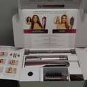 Shark FlexFusion Hair Straightener & Powerful Hair Dryer with Fusion Hair Brush, Ceramic Air Styler with Auto-Wrap Hair Curlers & Concentrator, Ceramic Plates, Cosmic Blush HD641S