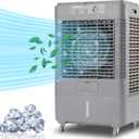 37" Evaporative Air Cooler 3000 CFM, 8 Gal Water Tank, 3 Speeds, Oscillating Cools up to 720 Sq. ft, Portable Industrial Swamp Water Cooler for Outdoor Commercial Factory - Gray