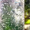 LEMON CLOUD Window Film, Decorative Window Privacy Film, 3D Stained Glass Window Sticker, Anti-UV Sun Blocker Heat Control for Home(Rainbow Tulip Design,11.8 x 78.7 inches)