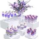 Buffet Risers, Food Display Risers for Party, White Acrylic Risers Display Stand for Buffet Table, Catering Displays for Dessert, Cube Box Nesting Riser with Hollow Bottoms (5"x6"x7"x8"x9"x10" 6 PCS)