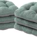 IPYNBAP Chair Cushions for Dining Chairs Set of 6, Kitchen Chair Cushions, Chair Pads with Ties Non Slip Backing, Christmas Room Decor, Tufted Memory Foam Seat Cushion 6 Pack, 15.5x15.5x4, Sage Green