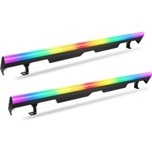 LED Stage Pixel Light Bar,60W 90 LEDs RGB DMX DJ Stage Wash Light Bar Side with Screw Seamless Stitching Design DMX Lights Strip for Event Stage Club Party Show Wedding Lighting 2Pack, 40in