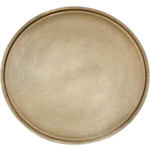 DN DECONATION Gold Tray, 14.76 Decorative Trays for Coffee Table, Farmhouse Tray, Round Wooden Trays for Living Room Decor