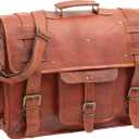 Handmade Leather Messenger Laptop Computer Satchel Distressed Bag (13" X 18") Stylish Backpack and Briefcase Bag for Men
