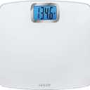 Taylor Digital Scales for Body Weight, Extra high 440 LB Capacity, Unique Blue LCD, Bright White Finish Extra LargePlatform, 12.2 x 13.5 Inches, White