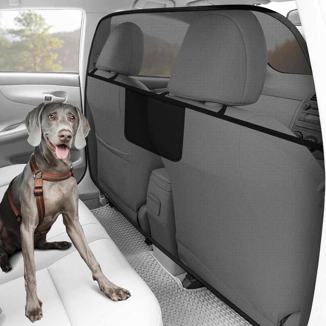 Mixsuper Dog Car Barrier, 52.4" Wide, Car Divider for Midsized Pickup, Midsized SUV and Car, One-Piece Escape-Proof Back Seat Mesh Dog Car Net Barrier Black (Medium) Mixsuper Dog Car Barrier, 52.4" Wide, Car Divider for Midsized Pickup, Midsized SUV and Car, One-Piece Escape-Proof Back Seat Mesh Dog Car Net Barrier Black (Medium)