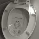 Elongated Toilet Seat, Quiet Slow Close, White Plastic, Comfortable Design