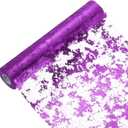uxcell Bright Purple Table Runner Roll 11.4" x 45 Feet Sequin Foil Metallic Mesh Table Runner Decor Table Decorations for Wedding, Birthday Party, Christmas, New Year