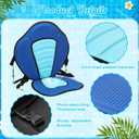 Vinsot Kayak Seat Cushion with Storage Bag for Universal Non Slip Paddle Board Seat Adjustable Boat Chair Seats with 4 Straps and High Backrest Support Kayak Boat Sup Canoe Fishing(Blue and Green), about 12 x 15.75 x 18 inches/30.48 x 40.01 x 45.72