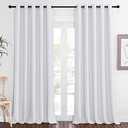 NICETOWN Room Divider Curtain 110 inches Long, Grommet Room Darkening Curtain Thermal Window Treatment Sound Dampening for Sliding Glass Door, Greyish White, W66 x L110, 1 Panel