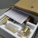 Glass Floor Lamp for Living Room, Dimmer Standing Lamp with Green Ribbed Lampshade,66 Tall Lamp & Gold Floor Lamp for Bedroom Study Room,Brushed Gold (Green)