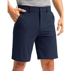 Soothfeel Men's Golf Shorts with 5 Pockets Stretch Lightweight Quick Dry 9 Inch Flat Front Casual Work Dress Shorts for Men (Navy, 40)