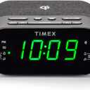 Timex Wireless Charging Alarm Clock Radio with USB Charging Port, Dual Digital Alarms, 10 FM Presets, Dimmable with Sleep Timer and Battery Backup (Model TW500)