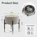 CAROLMADE Round Ottoman with Storage, Velvet Makeup Vanity Stool, Small Ottoman Foot Stool with Coffee Table and Metal Legs for Living Room, Bedroom and Dorm, Coffee, 13.8"D x 13.8"W x 17.8"H
