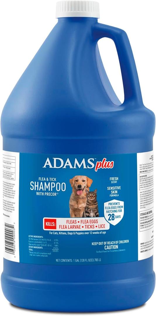 Adams Plus Flea & Tick Shampoo with Precor, 1-gallon