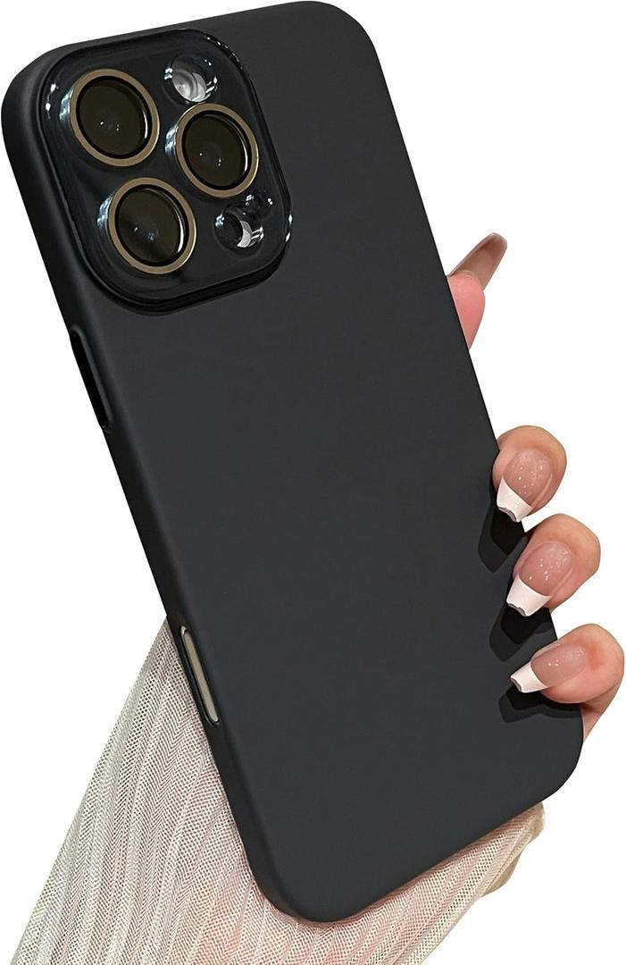 Caseative for iPhone 16 Pro Case,Solid Color Full Camera Lens Protection Phone Case (Grey)
