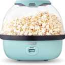 Dash SmartStore Deluxe Stirring Popcorn Maker - Hot Oil Electric Popcorn Popper with Butter-Warming Tray, Clear Serving Bowl, Storage Lid & Measuring Cup - 24 Cups, Aqua