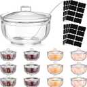 Tioncy 12 Pieces Acrylic Sugar Containers for Countertop, 4 oz Clear Acrylic Sugar Bowl with Lid and Spoon with Tag, Sugar Holder Dispenser Salt Jar for Serving Condiment Candy Coffee Tea Spices Herbs