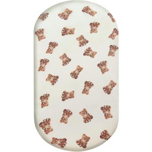 LifeTree Muslin Bassinet Sheets Unisex, Soft Breathable Fitted Baby Bassinet Sheets, 1 Pack for Standard Bassinet for Baby Boys Girls, 70% Viscose from Bamboo + 30% Cotton, Bear Pattern, 32" x 16"