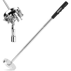 Telescoping Magnetic Sweeper Pickup Tool: Strong Magnet Pick up Nails Screws and Metal Parts Nut Bolts Steel Iron Parts Finder 35LB Pull Capacity Retractable 8.6" to 33" Telescopic Stick
