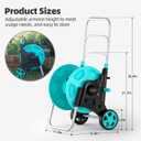 Garden Hose Reel for Outside,Hold Up to 100 ft of 5/8 Hose,Portable Hose Reel Cart with Adjustable Armrests and 2 Wheels,Durable Water Hose Holder for Garden, Yard, Lawn