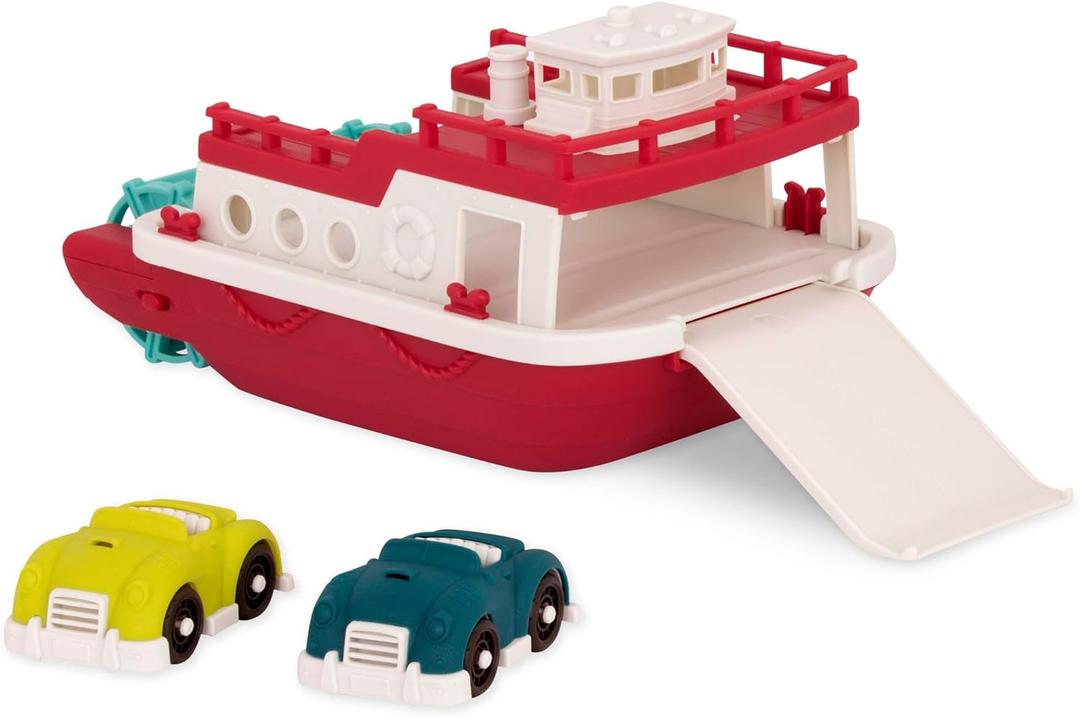 Battat- Wonder Wheels- Pool And Bath Toys For Babies, Toddlers  Floating Toy Boat For Water Play  Recyclable Materials- Ferry Boat  1 year +