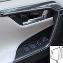 Car Accessories Fit for Toyota RAV4 (XA50) 2019 2020 2021 2022 2023 2024 Door Inner Armrest Frame Handle Decor Cover Trims (Carbon Fiber Style) ABS 4PCS