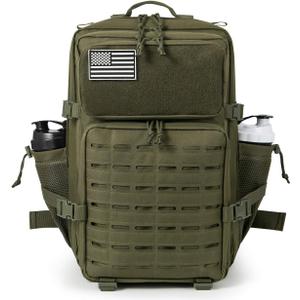 QT&QY 25L/45L Military Tactical Backpack For Men Molle Daypack 3 Day Bug Out Bag Hiking Rucksack With Bottle Holder