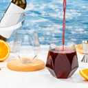 Goodluck 40 PCS Diamond Stemless Plastic Wine Whiskey Glasses, 12 Oz Disposable Cocktail Glasses, Suitable for Weddings, Birthday Parties, Family Gatherings, Bars, etc (Clear)