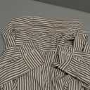siliteelon Striped Button Down Shirts for Women Dress Shirts Long Sleeve Casual Collared Office Work Shirt with Pocket (X-Large, Brown)