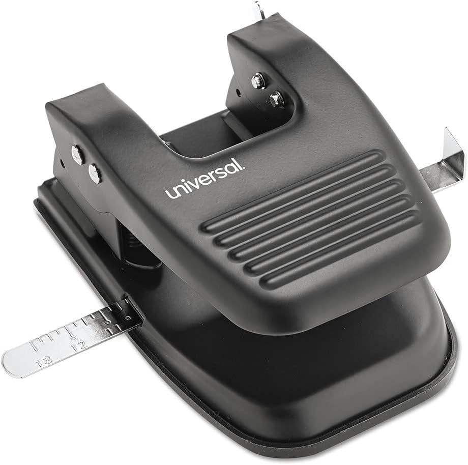 Universal UNV74222 30-Sheet Two 9/32 in. Hole Punch - Black