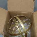 HLQMFHT 7 inches Metal Geometric Abstract Sculpture Metal Geometric Sculpture Decor Sphere, Tabletop Decor for Living Room,Study,Bedroom,Modern Home Decor Accents