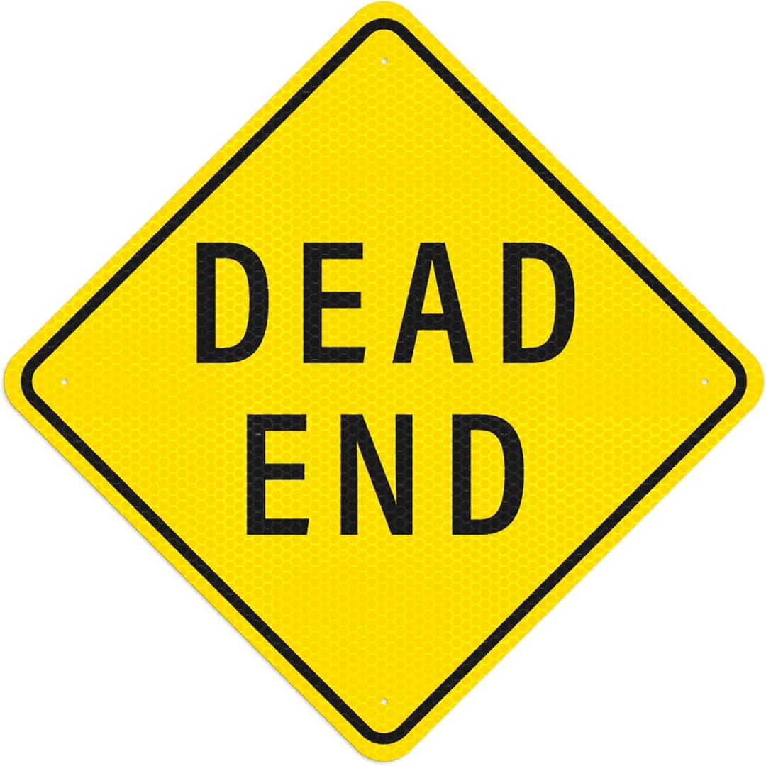 Dead End Sign 24 x 24 Inches Reflective Aluminum Traffic Road Sign