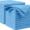 AIDEA Microfiber Cleaning Cloth Blue 20PK, Microfiber Towels for Cars, Premium Car Cloths, Dusting Cloth Lint Free Cleaning Rags for SUVs, House, Kitchen, Window, Workshops, 12×12"