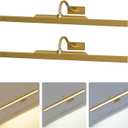 2 Pack 24 Inch Wall Lights for Pictures - Cordless Rechargeable Wall Sconces with Dimmable Remote for Above Mirror, Painting & Dcor (Antque Gold)