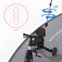 XJD Toddler Bike, 6 in 1 Folding Toddler Tricycle for 1-4 Year Old with Parental Control Handle, Balance Bike with Removable Pedal, Backrest, Adjustable Seat, First Christmas Birthday Gifts (Pink)