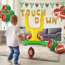 4 x Football Party Supplies Kit - Touchdown Letter Balloon, Goal Post & Football Shaped Foil Balloons, Round 'Touchdown!' Foil Balloons, and Banner for Birthday, Game day, Tailgate Party Decorations