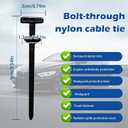 100 Pcs Nylon Universal Cable Tie Buckle - Heavy-Duty Double-Sided Self-Locking Zip Ties with Pin & Button Design - Durable UV Resistant Plastic Fasteners for Car Repair, Wire Management & Daily Use