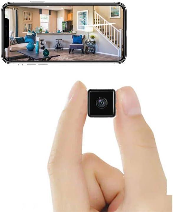 Mini Indoor Wireless WiFi Camera Spy Small Home Security Hidden Cameras Body Small Outdoor Camara Micro Nanny Cam Pet Dog Babysitter House Security Cams Room Cams No Need Wifi Cam Compatible Android (BLACK01)