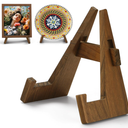 Wooden Plate Stand, 9 Inch Decorative Ornament Display Stand, Plate Holders for Displaying, Picture Frame Holder Stand, Cookbook Stand for Recipe Books, Photos & Collectibles