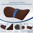 Lumbar Pillow, Memory Foam Lumbar Support Pillow for Office Chair and Car Seat, Ergonomic Streamline Back Pillow for Lower Back Pain Relief, Back Support Pillow for Sitting, Driving, Traveling
